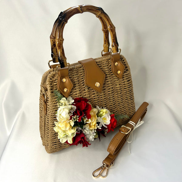 Classic Penny-May Handbag with Blooms - Vintage Inspired