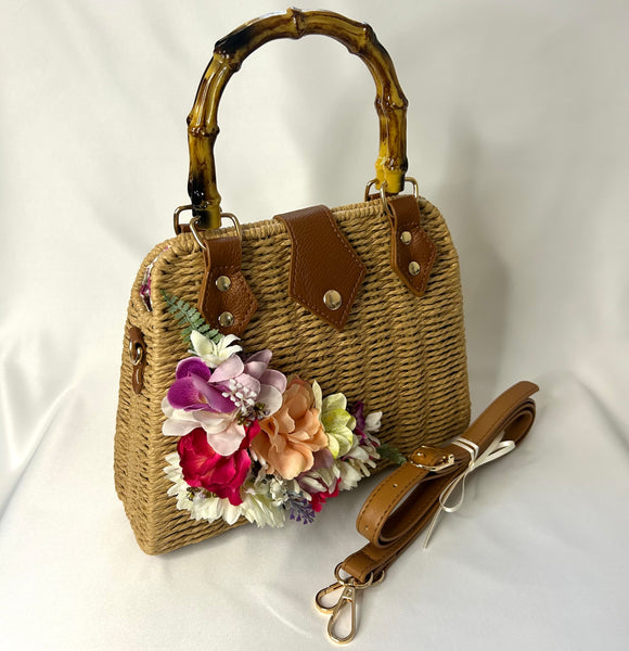 Classic Penny-May Handbag with Blooms - Vintage Inspired