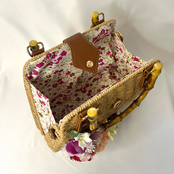 Classic Penny-May Handbag with Blooms - Vintage Inspired