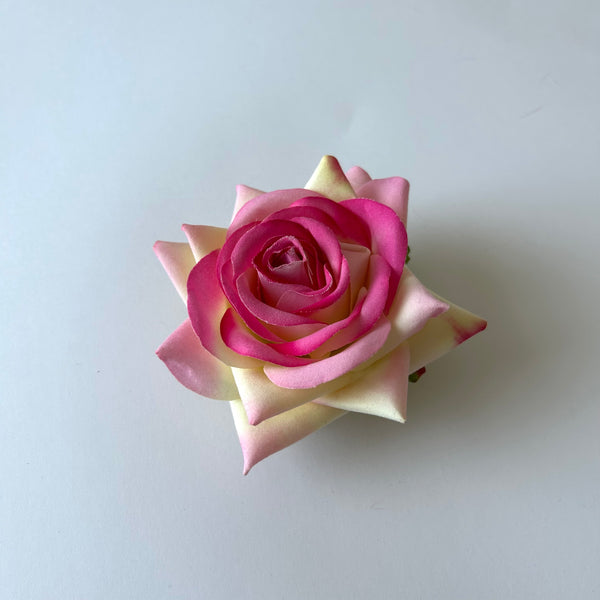 Classic Vintage Pink Blush Rose Flower Hair Clip