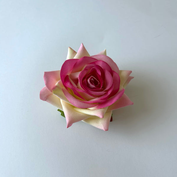 Classic Vintage Pink Blush Rose Flower Hair Clip