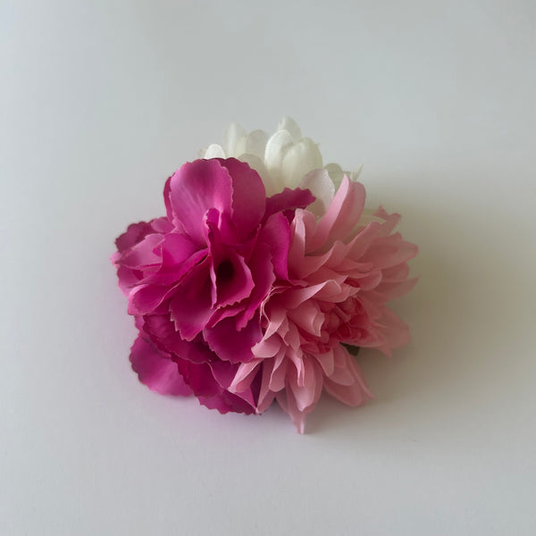 Classic Vintage Pink Dahlia & Cream Dahlia Flower Hair Clip