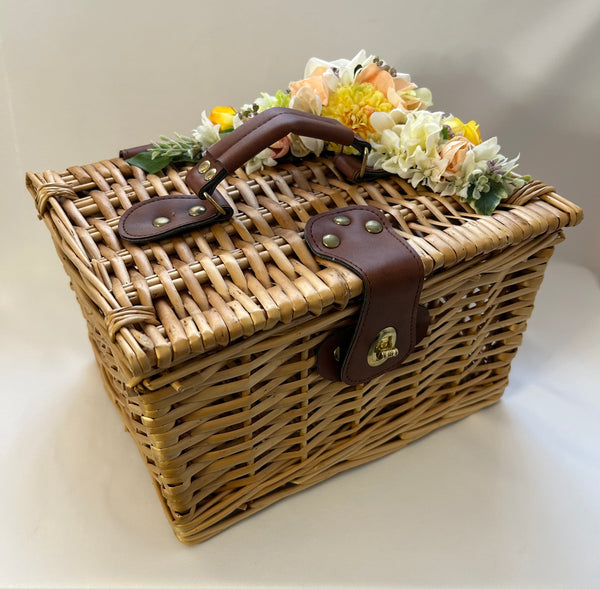 Classic Rosie Picnic Basket in Natural Wicker - Vintage Inspired