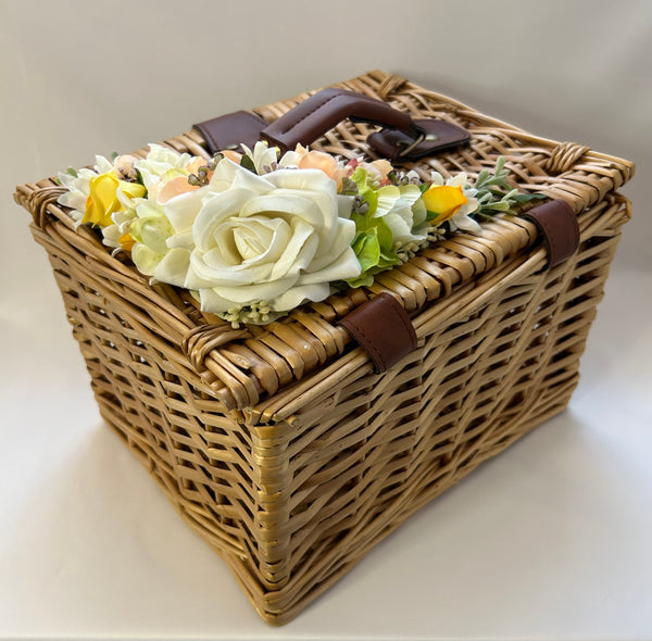 Classic Rosie Picnic Basket in Natural Wicker - Vintage Inspired