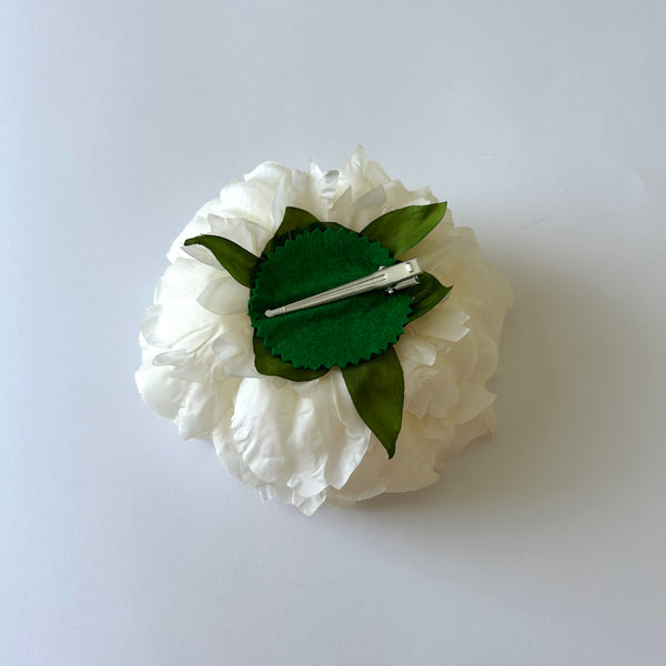 Classic Vintage Large Cream Peony Flower Hair Clip