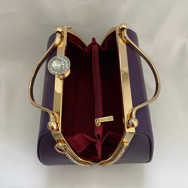 Classic Tia Handbag in Purple - Vintage Inspired