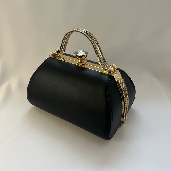 Classic Tia Handbag in Black - Vintage Inspired