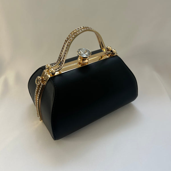 Classic Tia Handbag in Black - Vintage Inspired