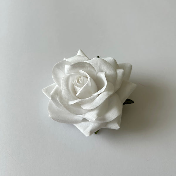 Classic Vintage White Rose Flower Hair Clip