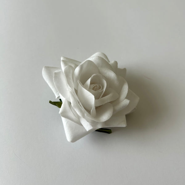 Classic Vintage White Rose Flower Hair Clip