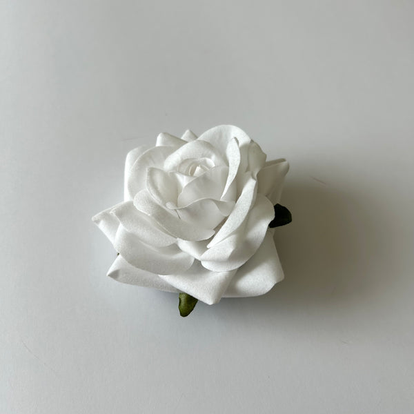 Classic Vintage White Rose Flower Hair Clip