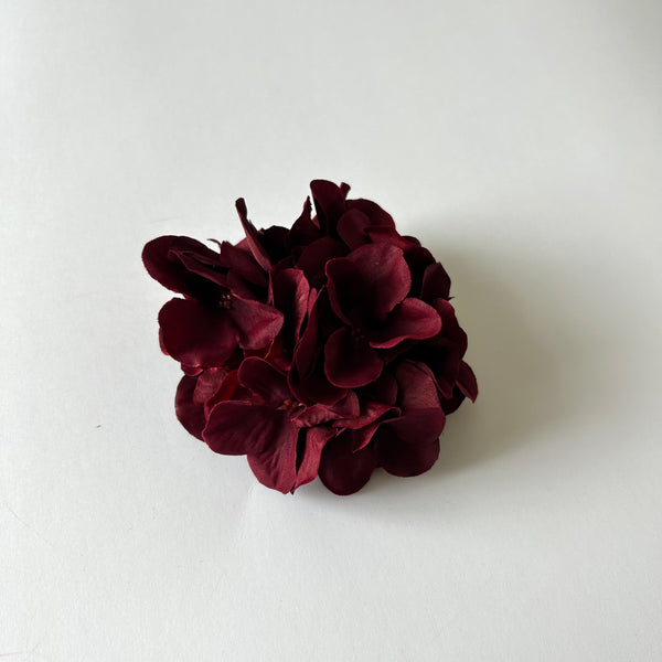 Classic Vintage Wine Red Hydrangea Flower Hair Clip