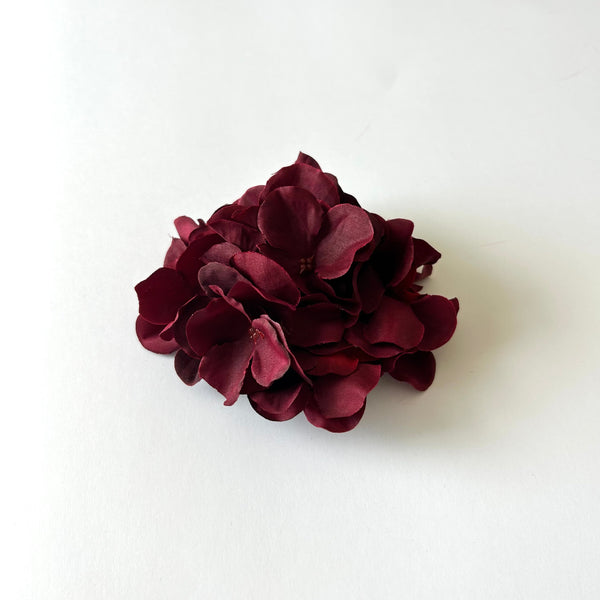 Classic Vintage Wine Red Hydrangea Flower Hair Clip