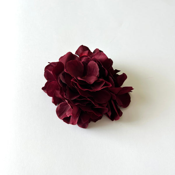 Classic Vintage Wine Red Hydrangea Flower Hair Clip