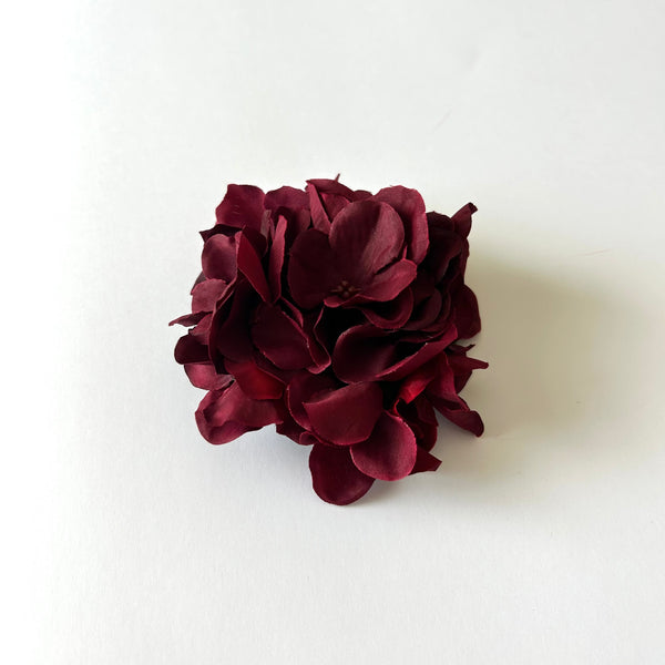 Classic Vintage Wine Red Hydrangea Flower Hair Clip