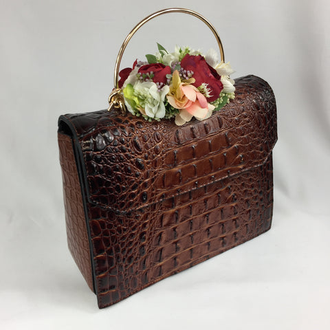 Classic Clara Handbag in Brown - Handmade Vintage Inspired