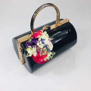 Classic Emma Barrel Handbag in Black - Handmade Vintage Inspired