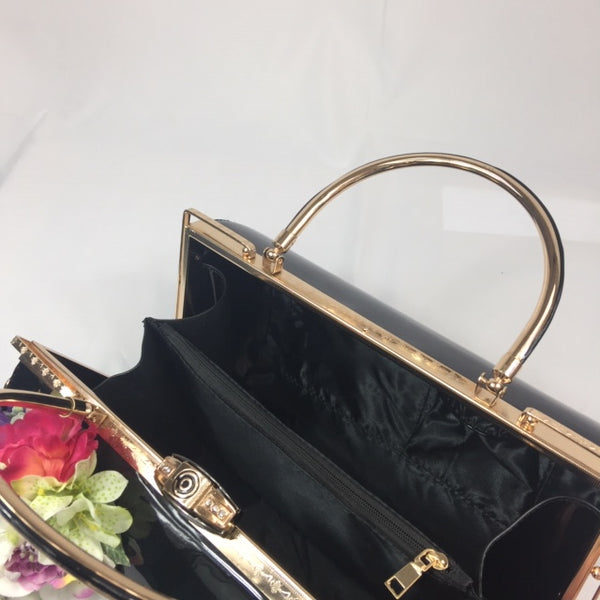 Classic Emma Barrel Handbag in Black - Handmade Vintage Inspired