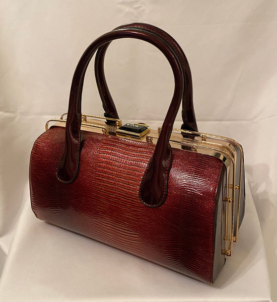 Classic Hollie Handbag in Ruby Red - Vintage Inspired