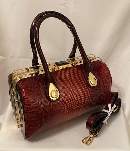 Classic Hollie Handbag in Ruby Red - Vintage Inspired