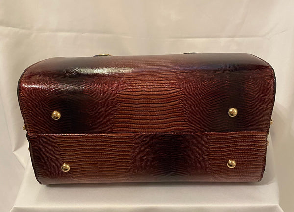 Classic Hollie Handbag in Walnut Red - Vintage Inspired