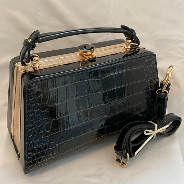 Classic Jessica Handbag in Black - Vintage Inspired