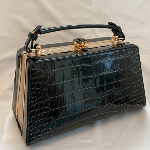 Classic Jessica Handbag in Black - Vintage Inspired