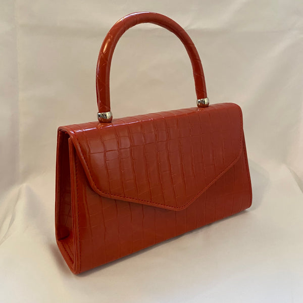 Classic Lucy Handbag in Coral Red