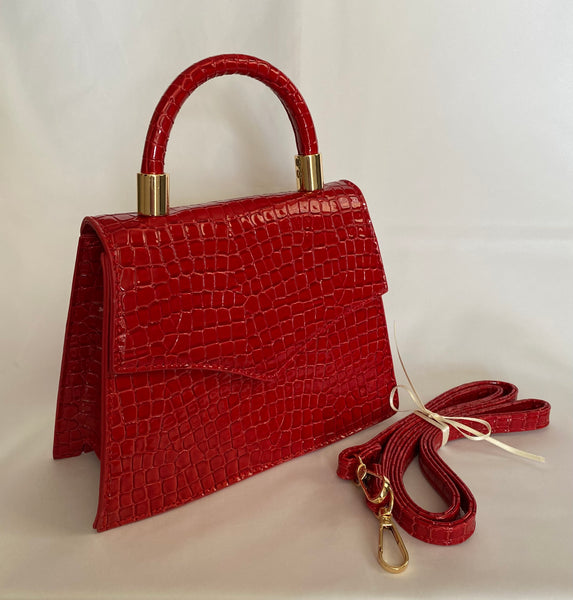 Classic Penny Handbag in Red Velvet - Vintage Inspired