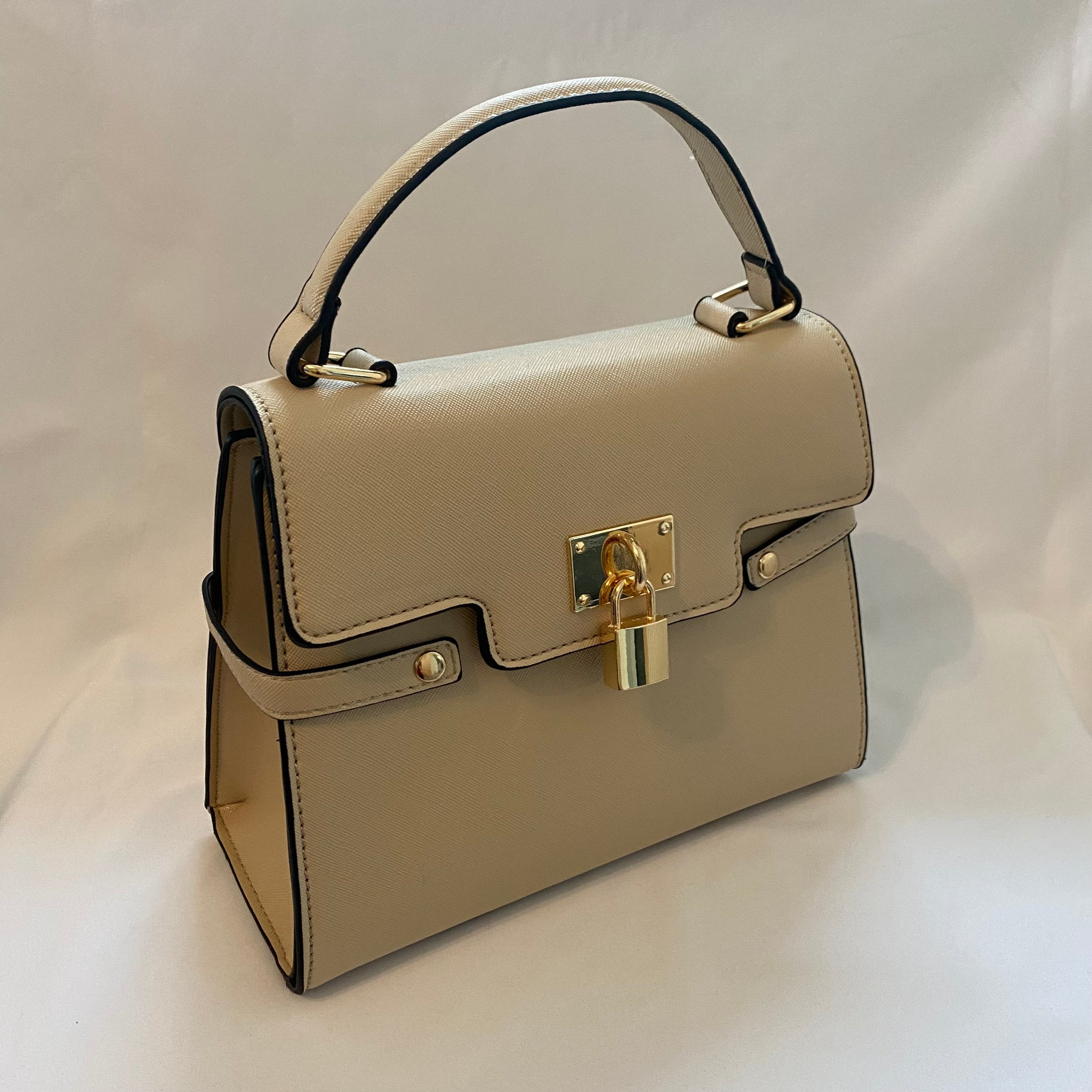 Classic Poppy Handbag in Stone - Vintage Inspired