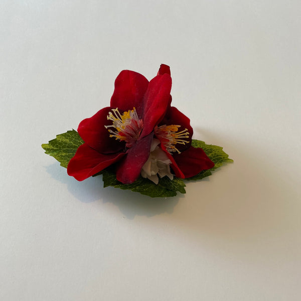 Classic Vintage Red Poinsettia Hair Clip