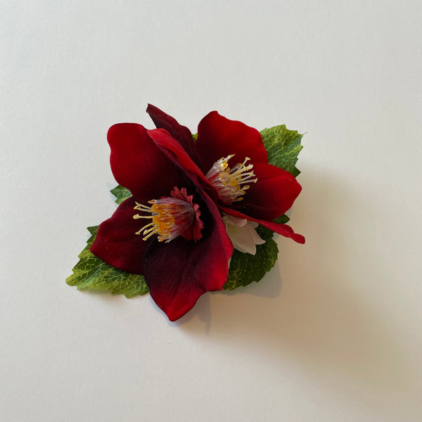 Classic Vintage Red Poinsettia Hair Clip