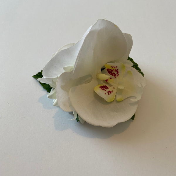 Classic Vintage White Orchid & Tuberose Hair Clip