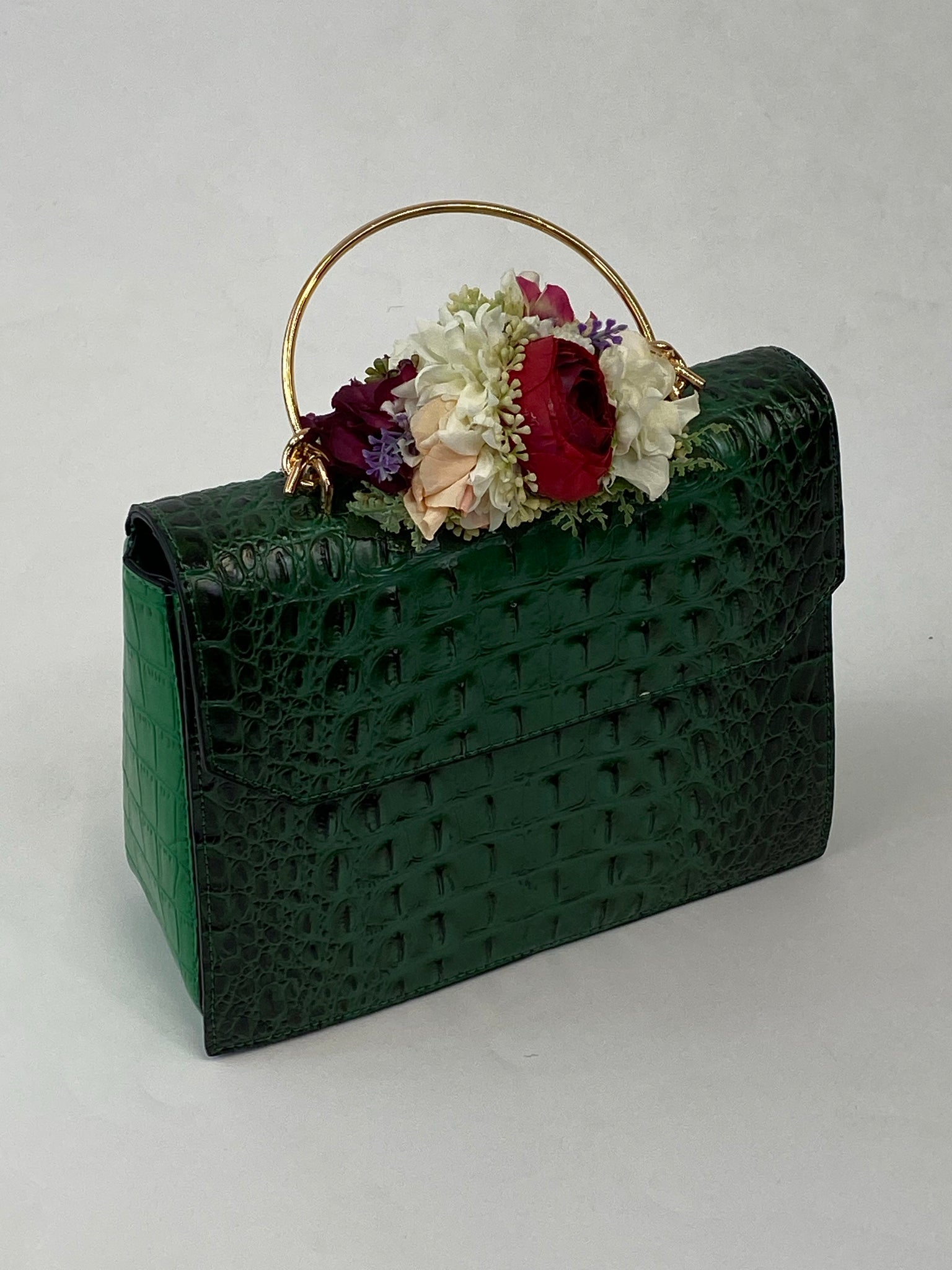 Classic Clara Handbag in Vintage Green - Handmade Vintage Inspired