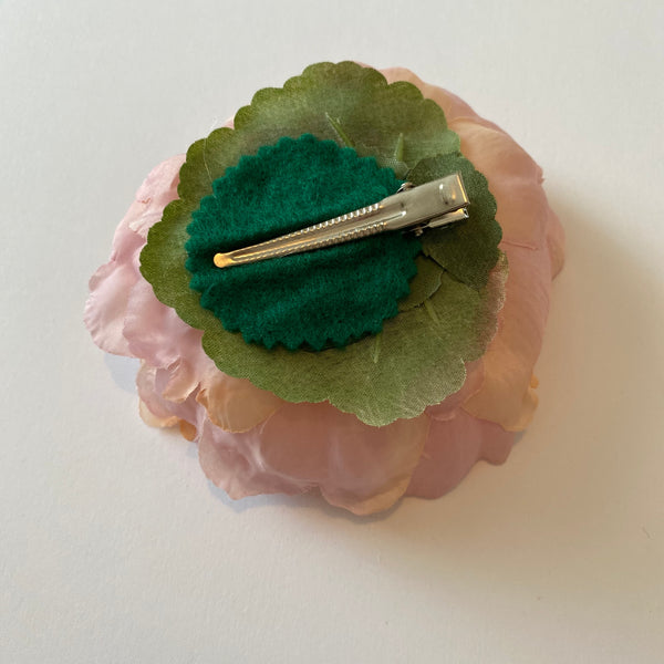 Classic Vintage Pink Peony Hair Clip