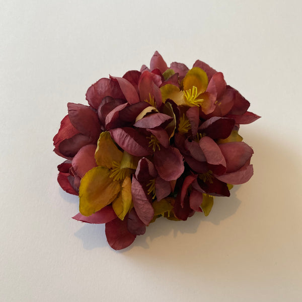 Classic Vintage Burgundy Quince Blossom Hair Clip