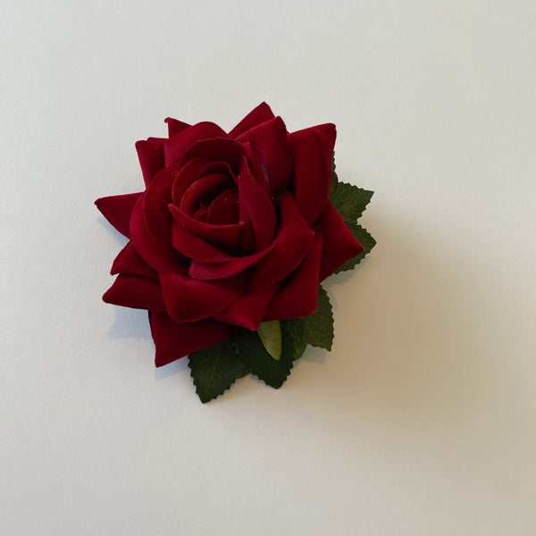 Classic Vintage Red Rose Hair Clip
